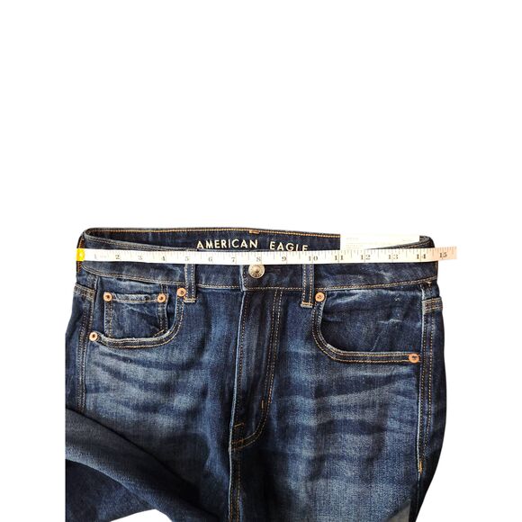 American Eagle Dark Wash Super High Rise Baggy Wide Leg Dreamy Drape Jean 2 Long - Picture 5 of 11